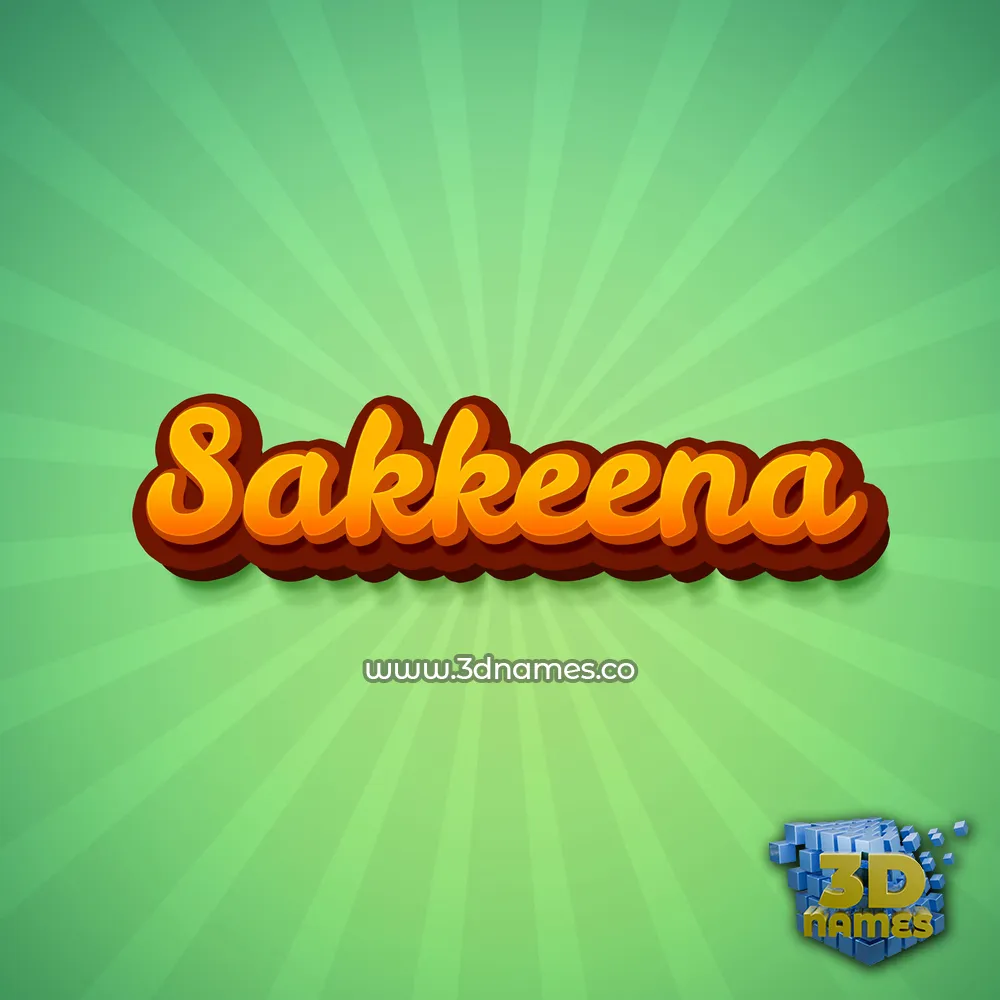 sakkeena in Green Rays style - 3D name wallpaper