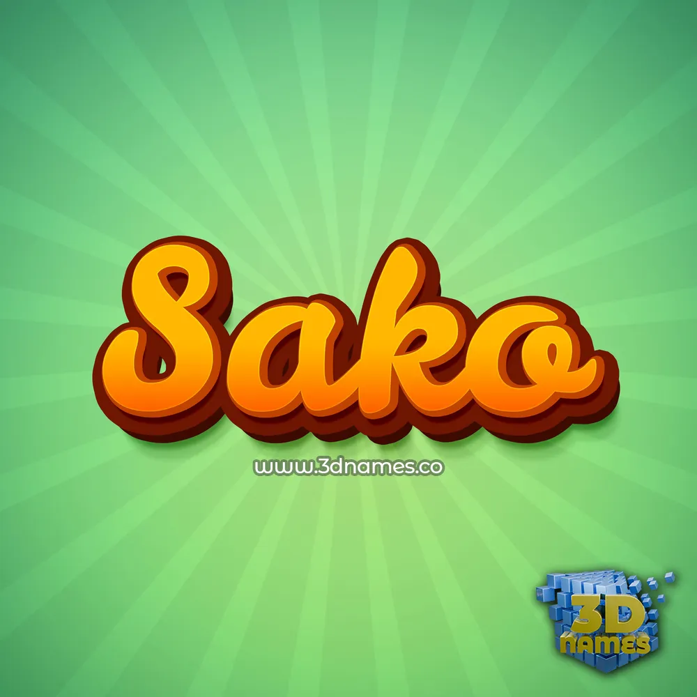 sako in Green Rays style - 3D name wallpaper