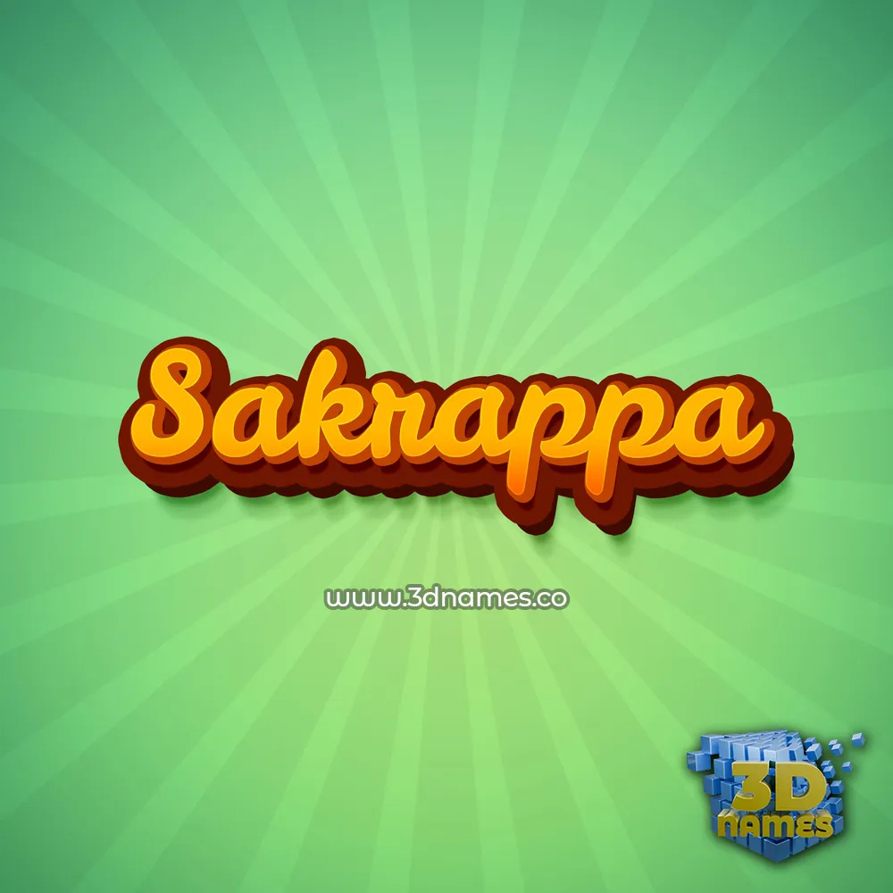 sakrappa in Green Rays style - 3D name wallpaper