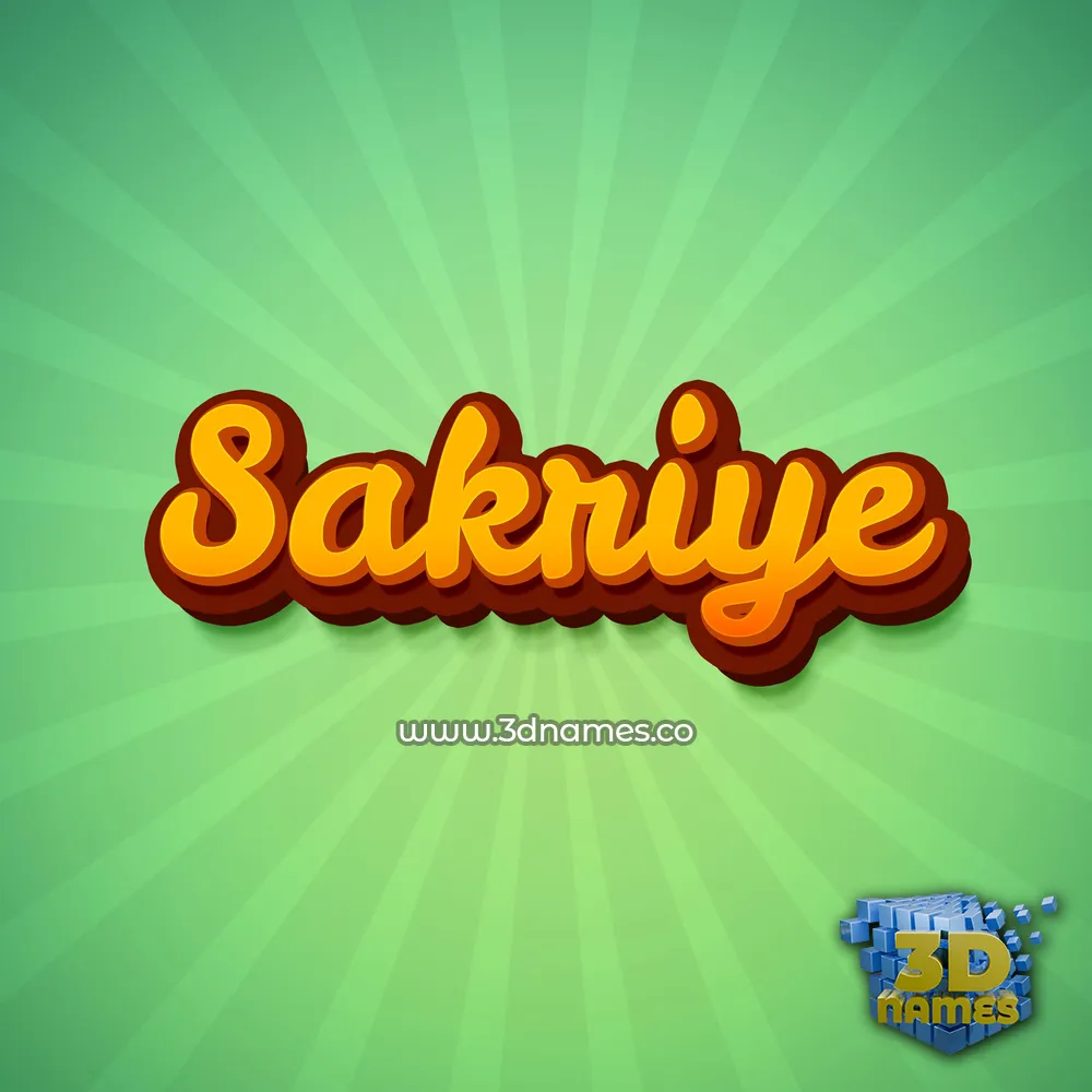 sakriye in Green Rays style - 3D name wallpaper