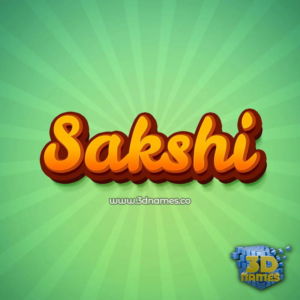 sakshi in Green Rays style - 3D name wallpaper