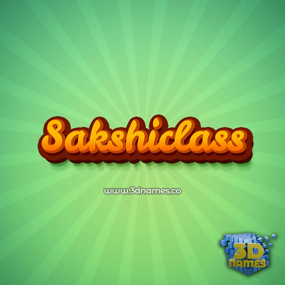 sakshiclass in Green Rays style - 3D name wallpaper
