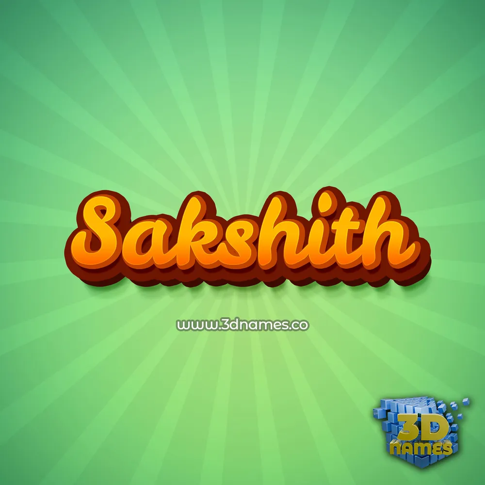sakshith in Green Rays style - 3D name wallpaper