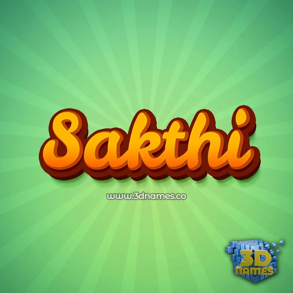 sakthi in Green Rays style - 3D name wallpaper