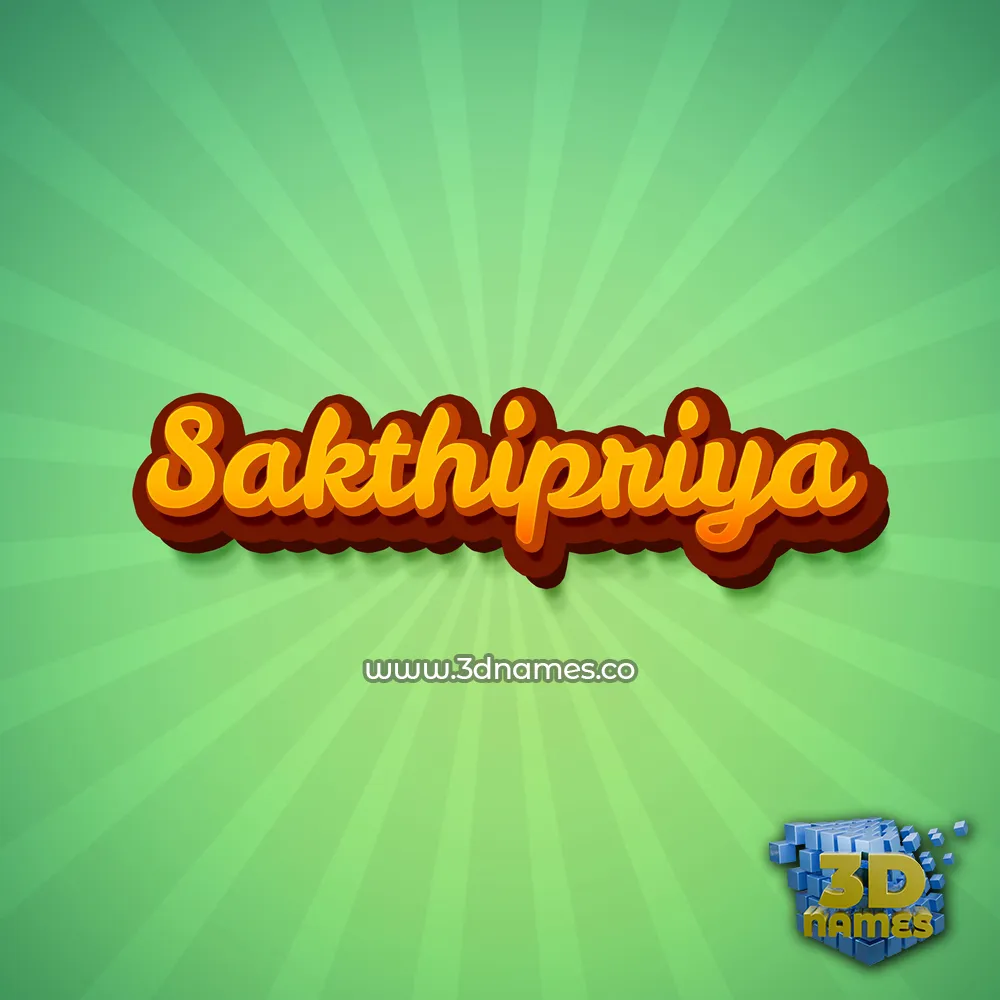 sakthipriya in Green Rays style - 3D name wallpaper