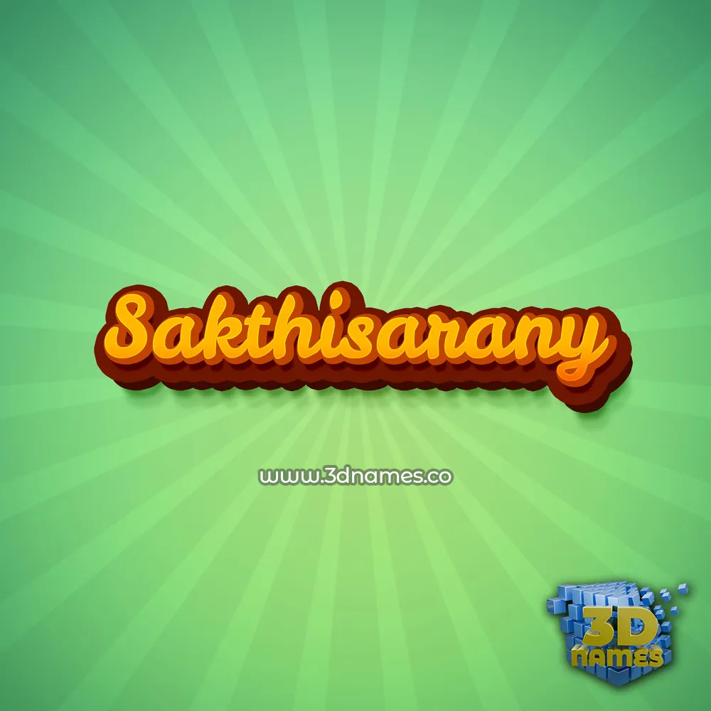 sakthisarany in Green Rays style - 3D name wallpaper