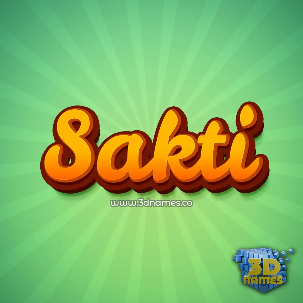 sakti in Green Rays style - 3D name wallpaper