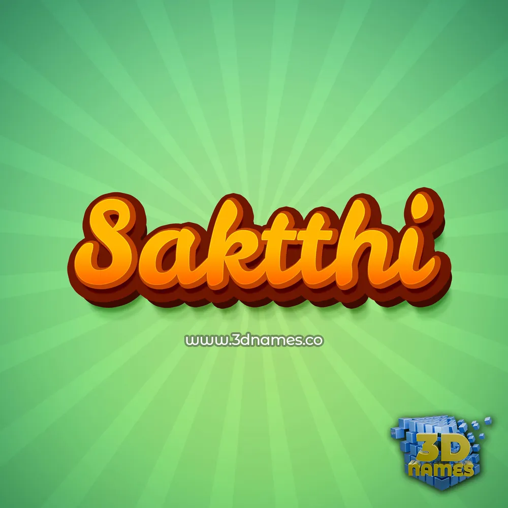 saktthi in Green Rays style - 3D name wallpaper