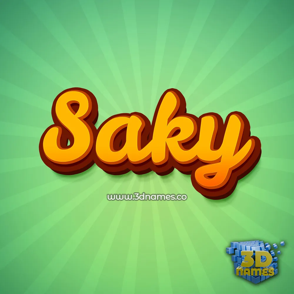saky in Green Rays style - 3D name wallpaper