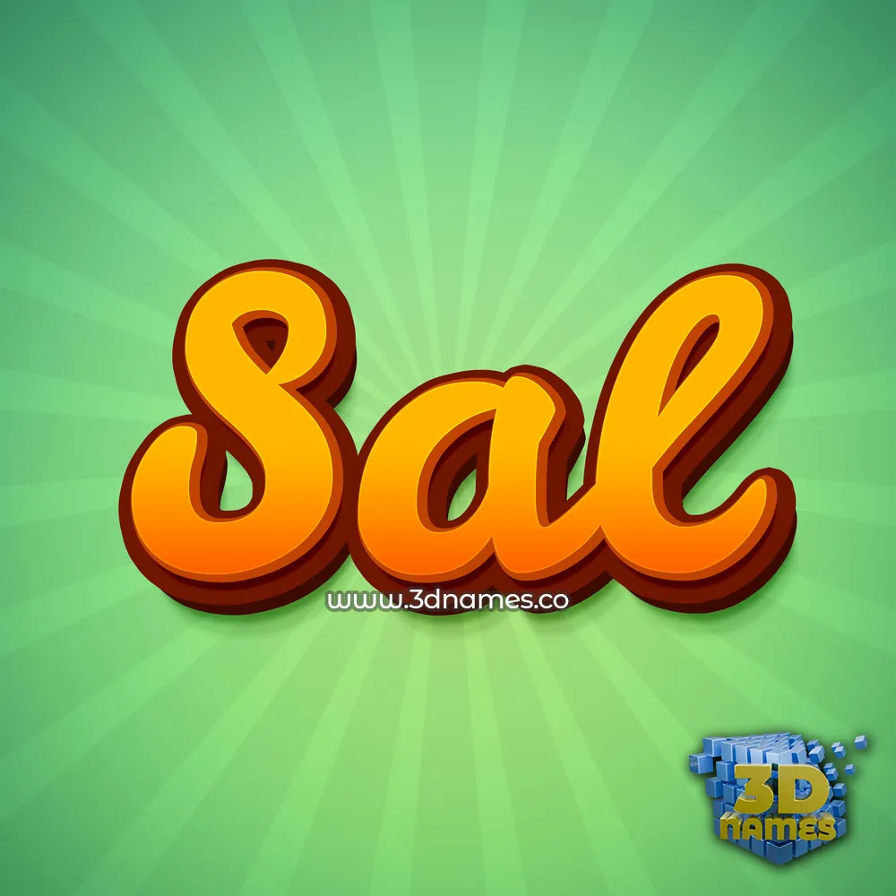 sal in Green Rays style - 3D name wallpaper