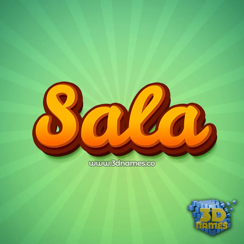sala in Green Rays style - 3D name wallpaper