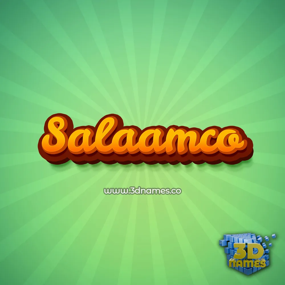salaamco in Green Rays style - 3D name wallpaper