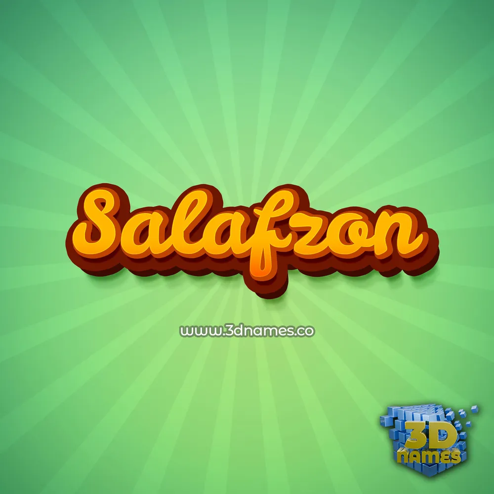 salafzon in Green Rays style - 3D name wallpaper