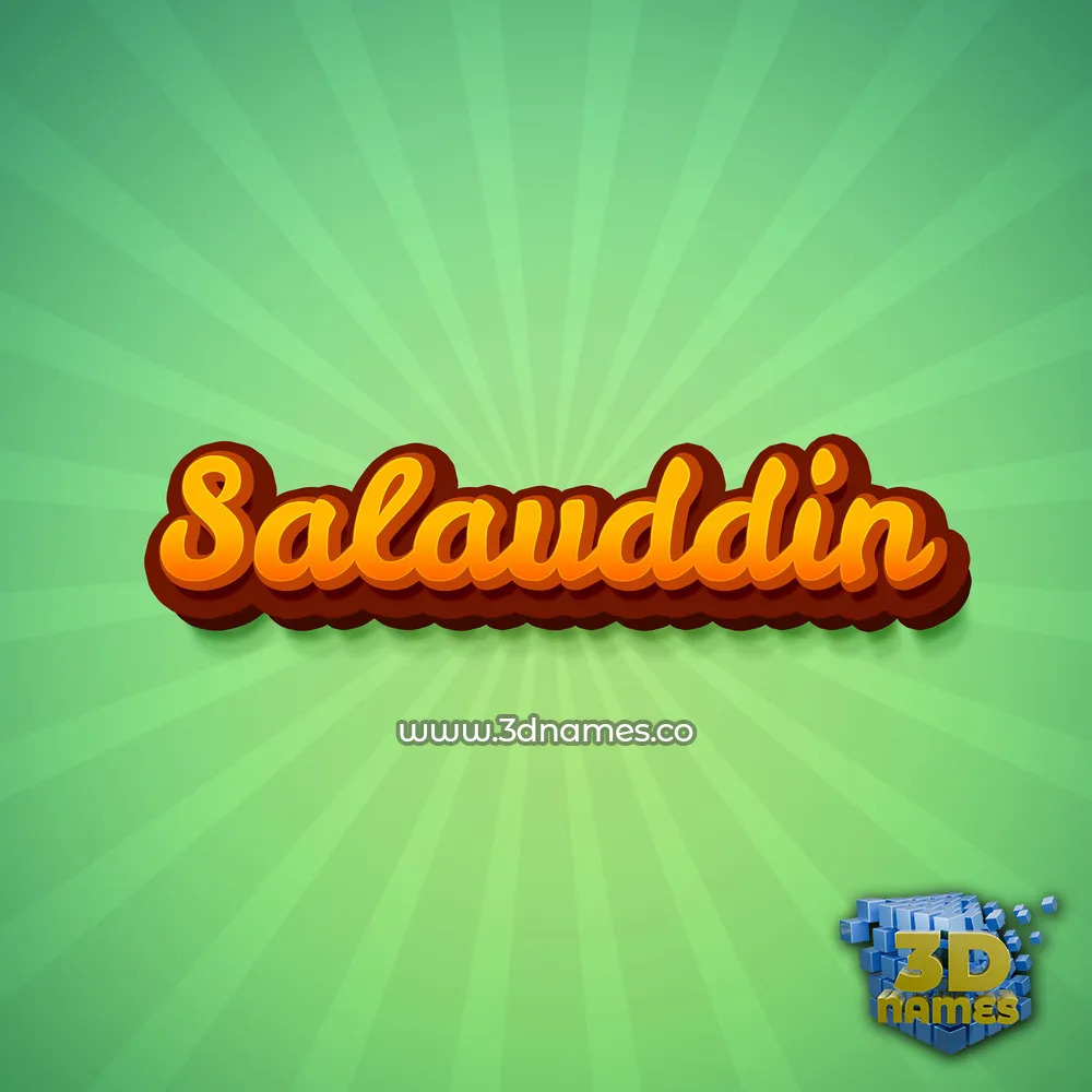 salauddin in Green Rays style - 3D name wallpaper
