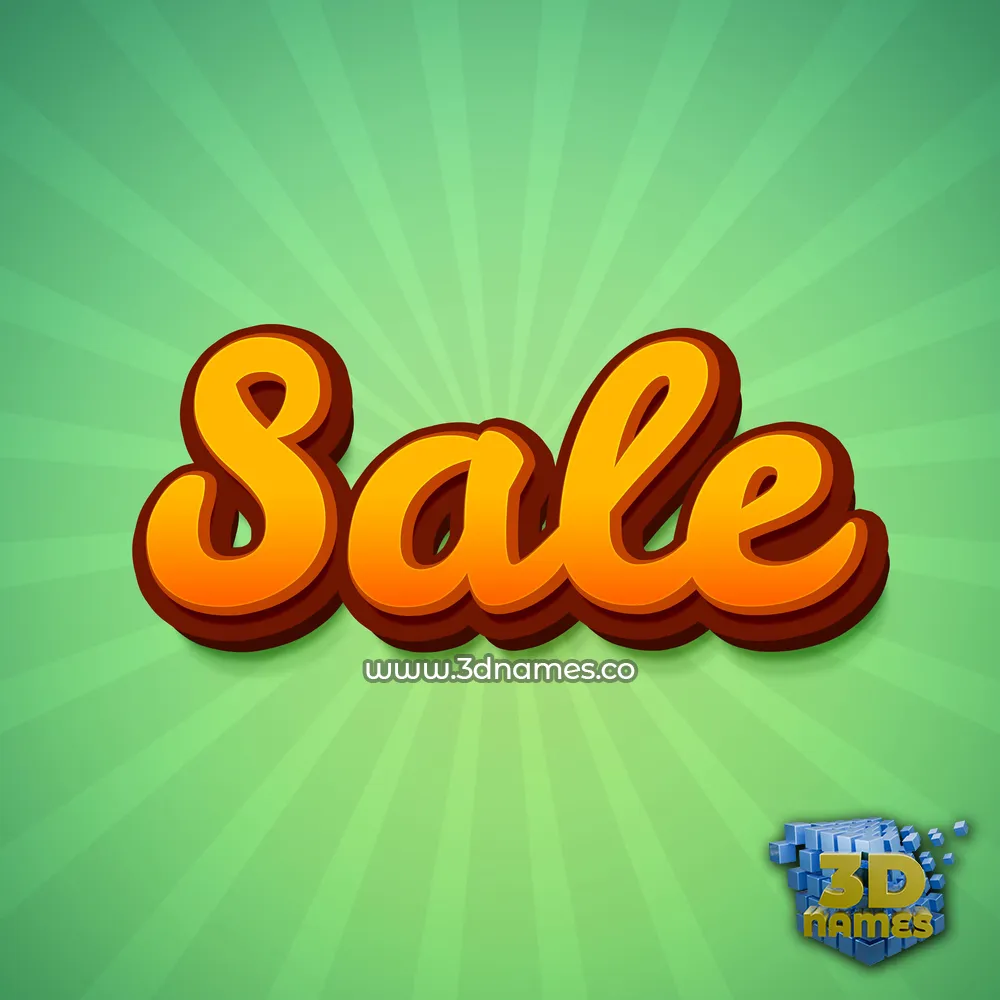 sale in Green Rays style - 3D name wallpaper