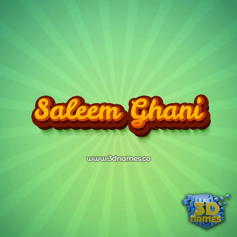 saleem ghani in Green Rays style - 3D name wallpaper