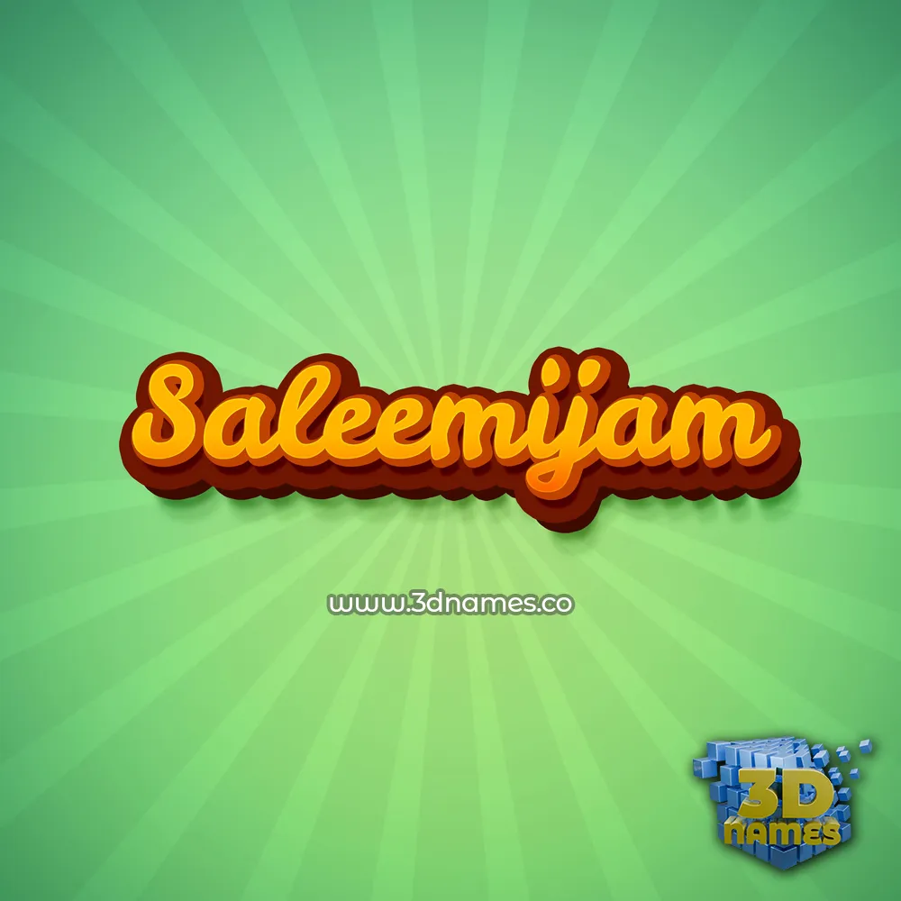 saleemijam in Green Rays style - 3D name wallpaper