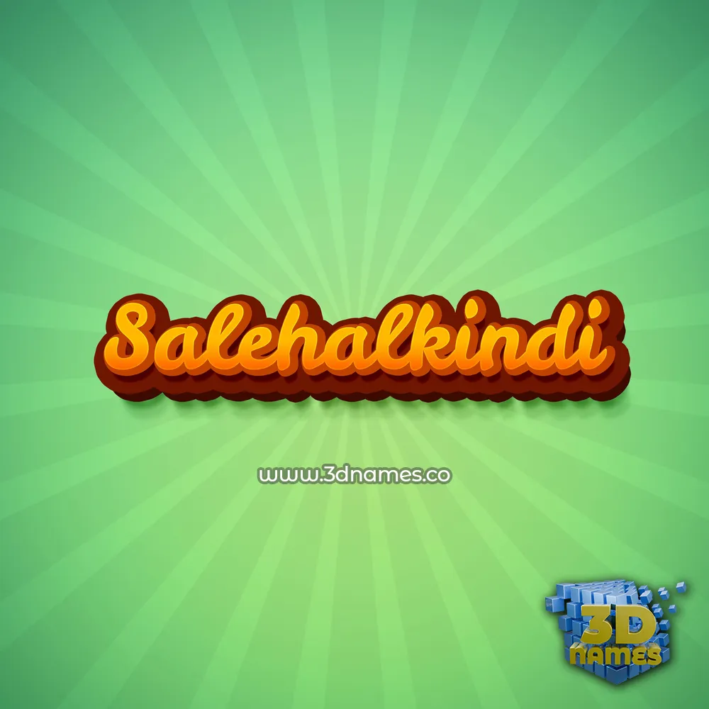 salehalkindi in Green Rays style - 3D name wallpaper