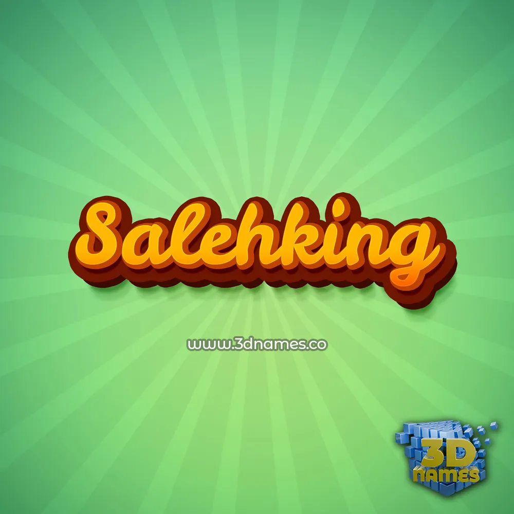 salehking in Green Rays style - 3D name wallpaper