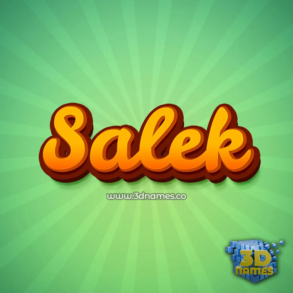 salek in Green Rays style - 3D name wallpaper