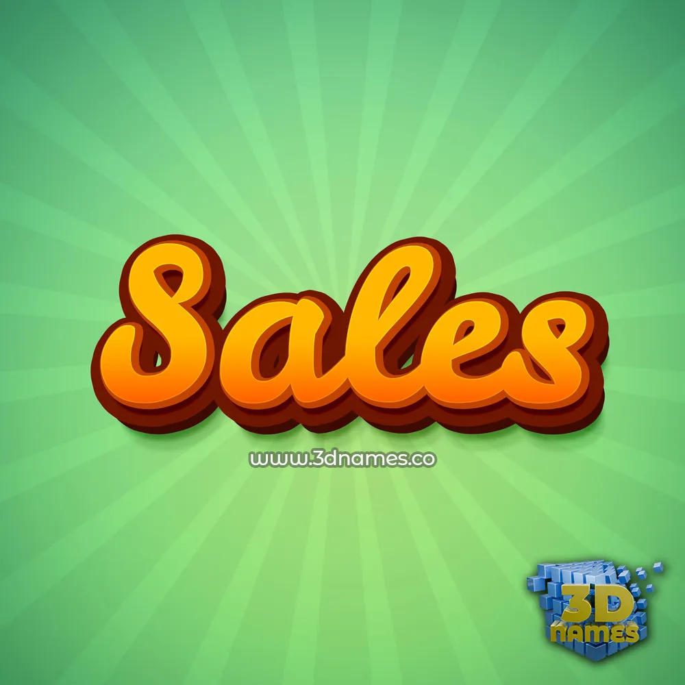 sales in Green Rays style - 3D name wallpaper