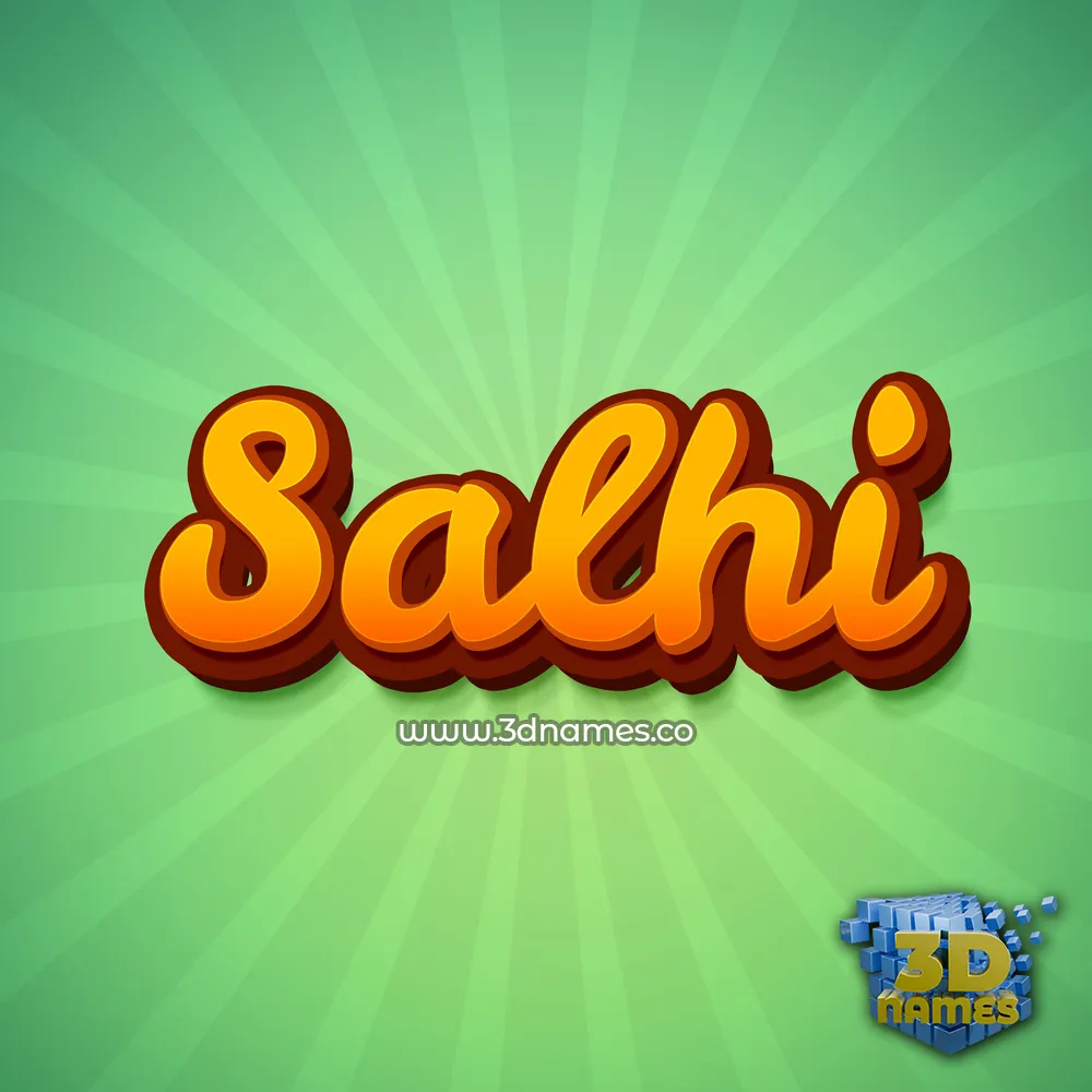 salhi in Green Rays style - 3D name wallpaper
