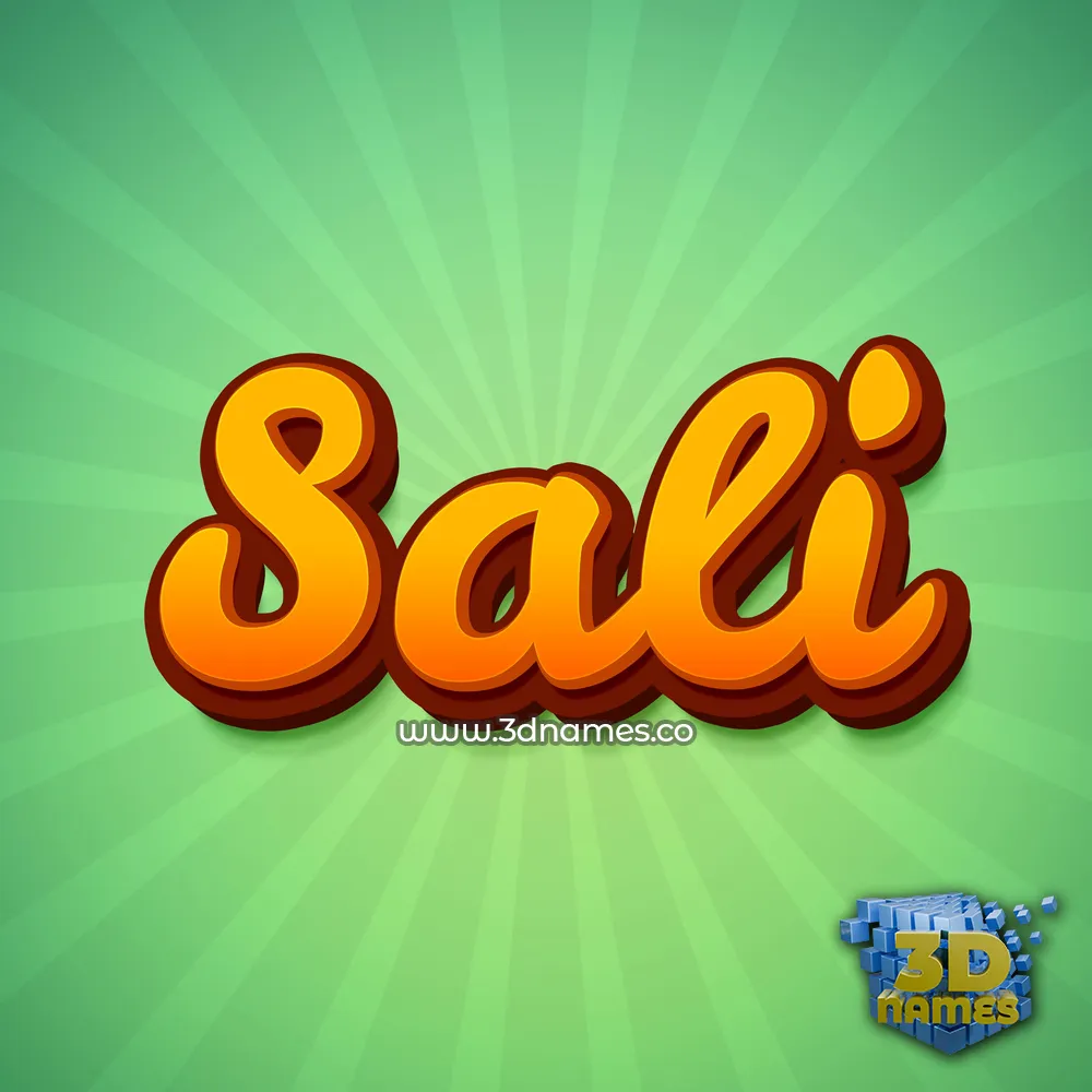 sali in Green Rays style - 3D name wallpaper