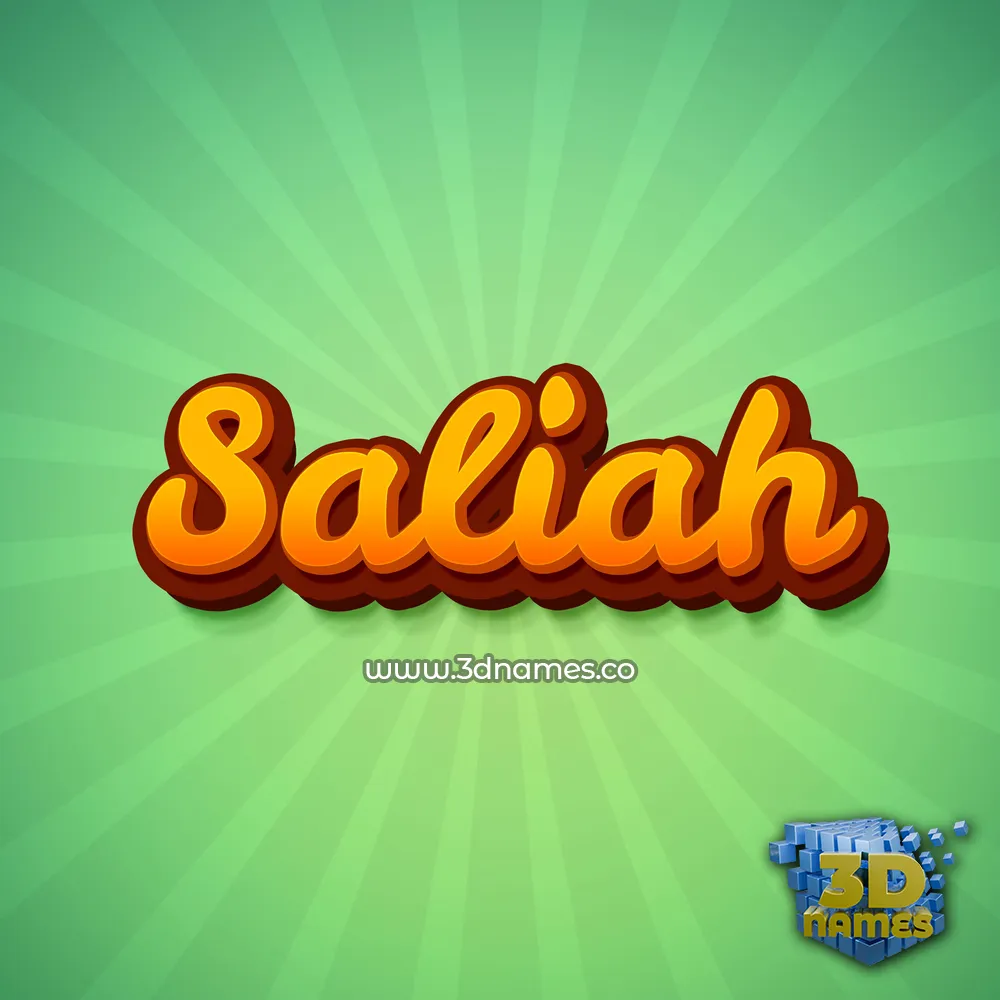 saliah in Green Rays style - 3D name wallpaper