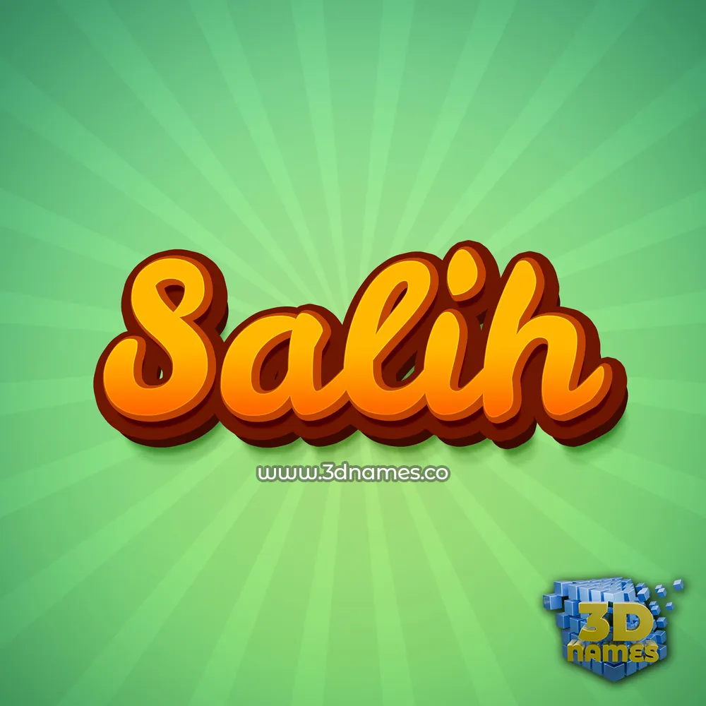 salih in Green Rays style - 3D name wallpaper