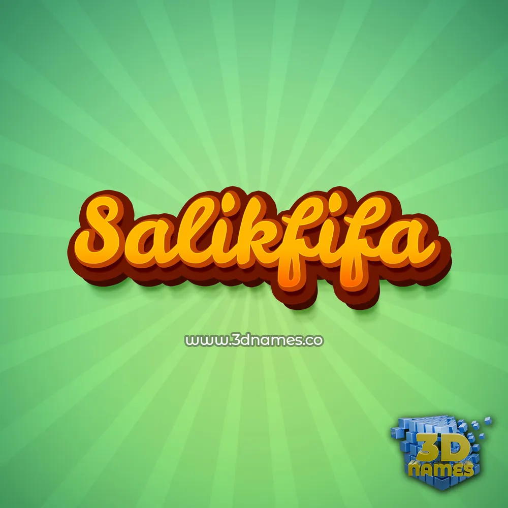 salikfifa in Green Rays style - 3D name wallpaper