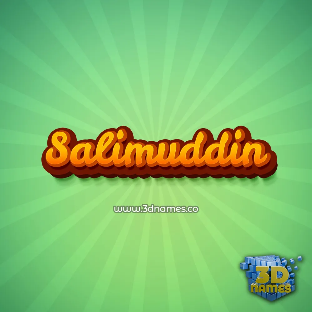 salimuddin in Green Rays style - 3D name wallpaper
