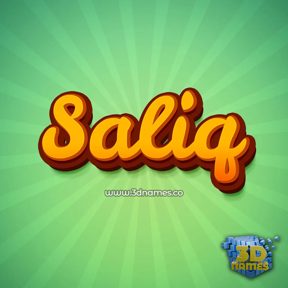 saliq in Green Rays style - 3D name wallpaper