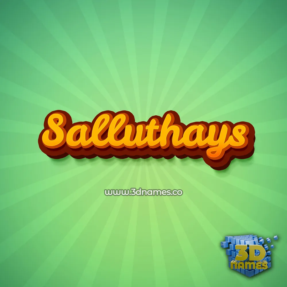 salluthays in Green Rays style - 3D name wallpaper