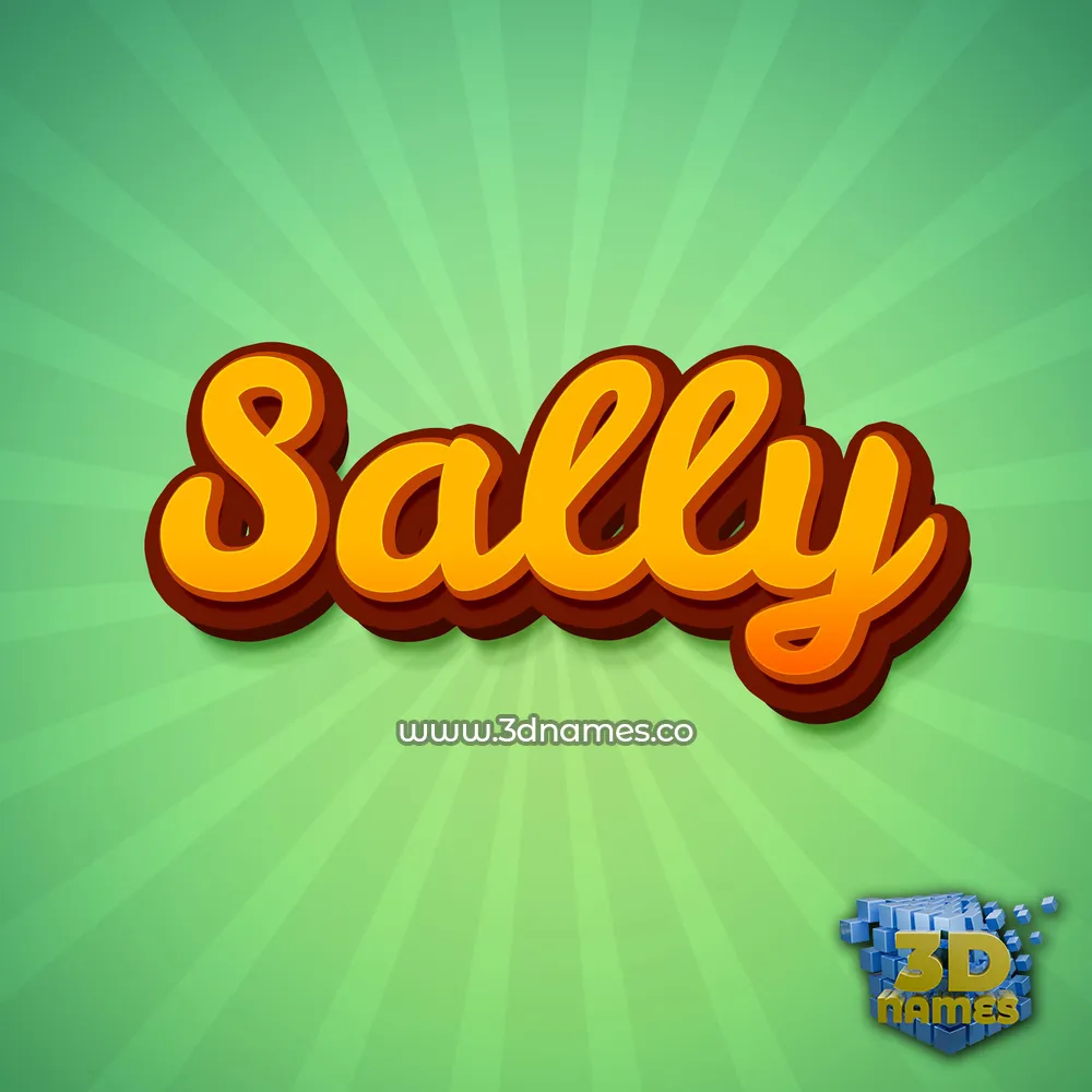 sally in Green Rays style - 3D name wallpaper