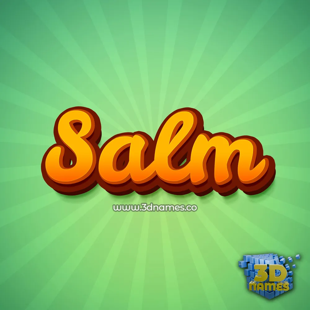 salm in Green Rays style - 3D name wallpaper