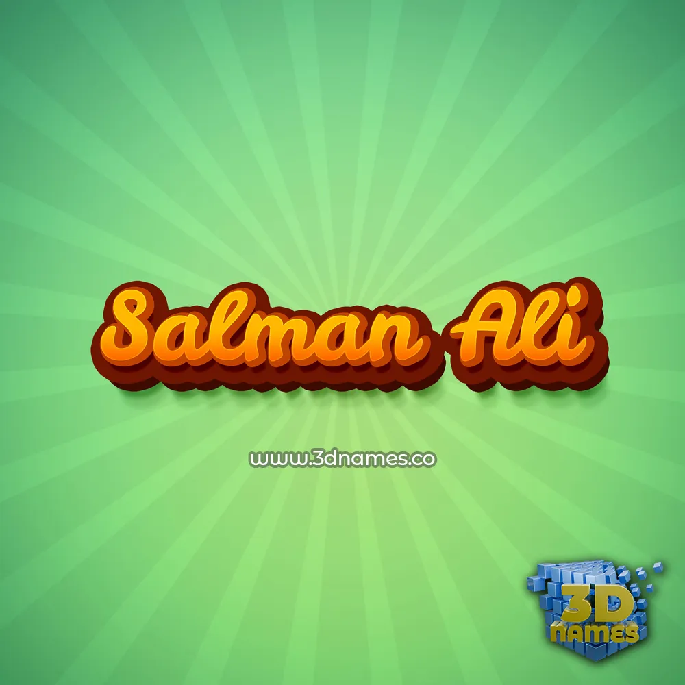 salman ali in Green Rays style - 3D name wallpaper