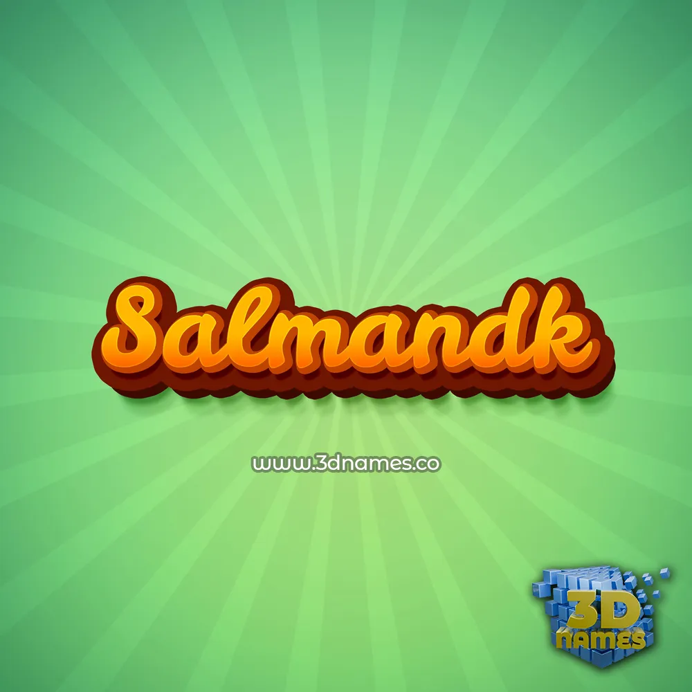 salmandk in Green Rays style - 3D name wallpaper