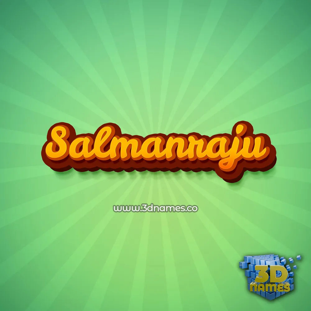 salmanraju in Green Rays style - 3D name wallpaper