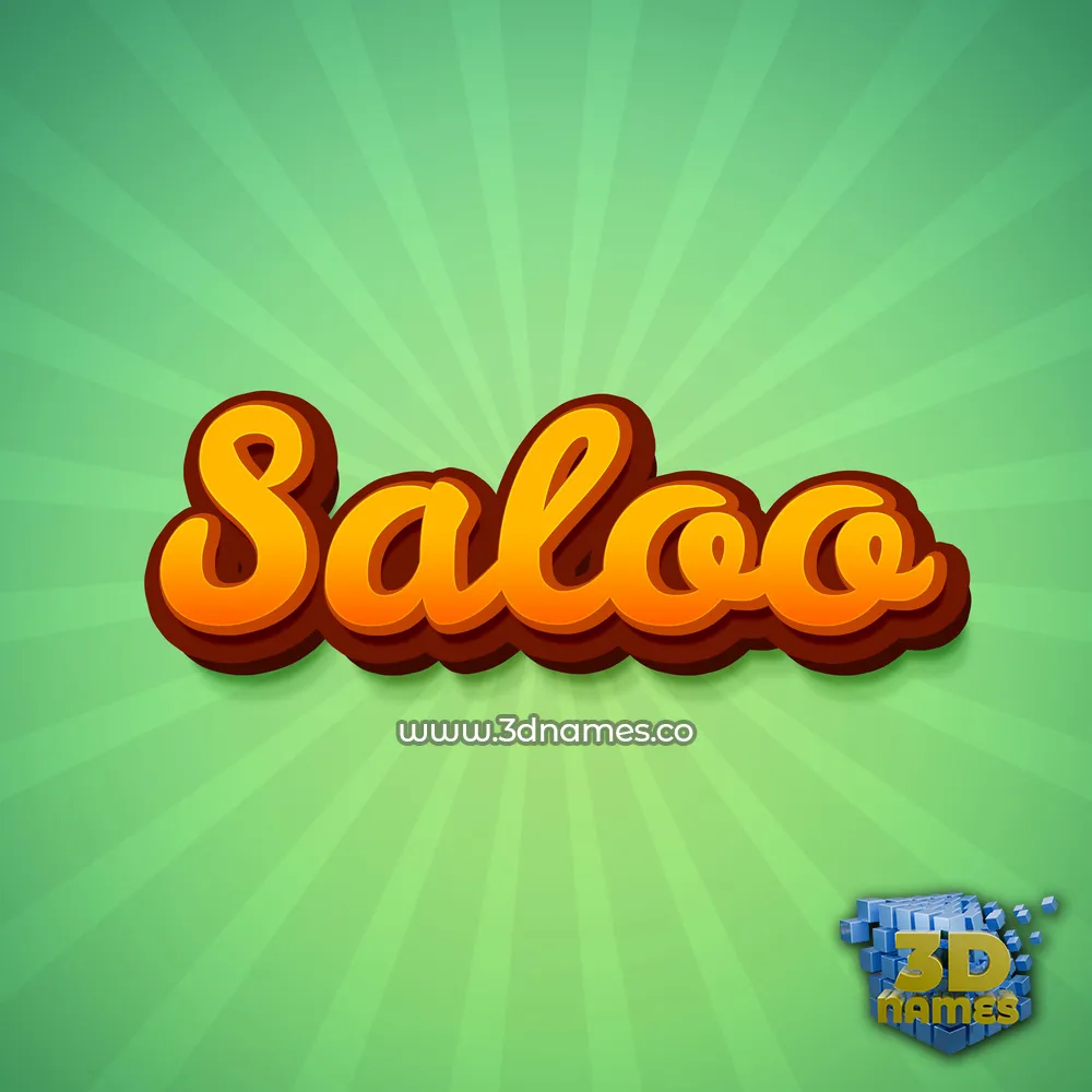 saloo in Green Rays style - 3D name wallpaper