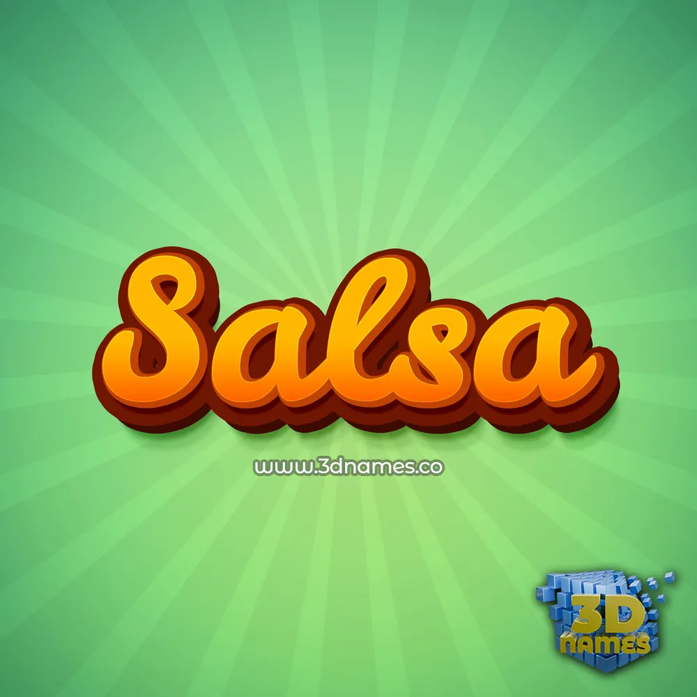 salsa in Green Rays style - 3D name wallpaper