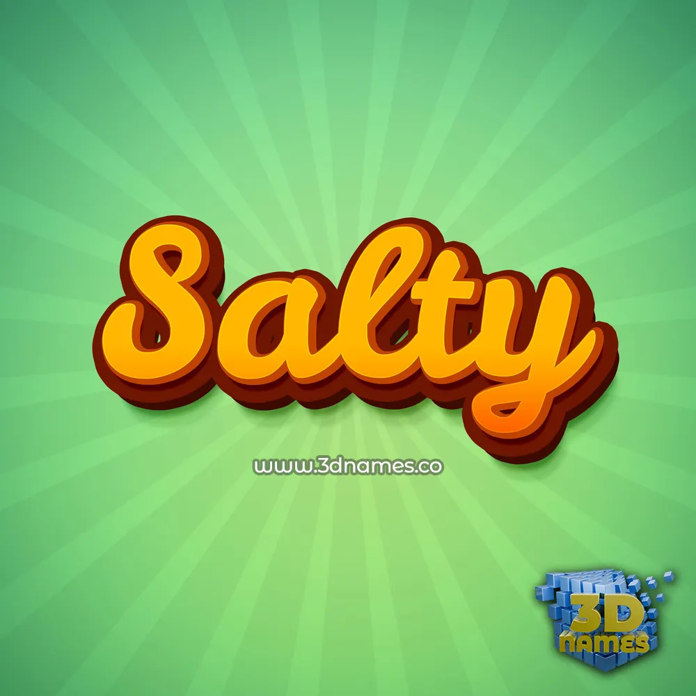 salty in Green Rays style - 3D name wallpaper