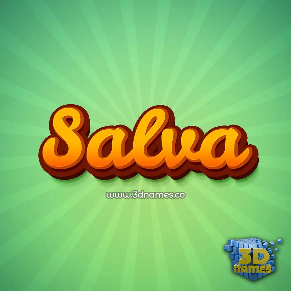 salva in Green Rays style - 3D name wallpaper