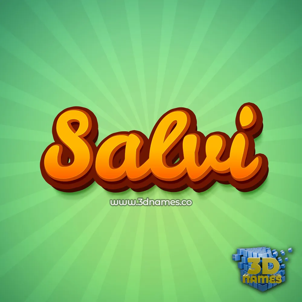 salvi in Green Rays style - 3D name wallpaper