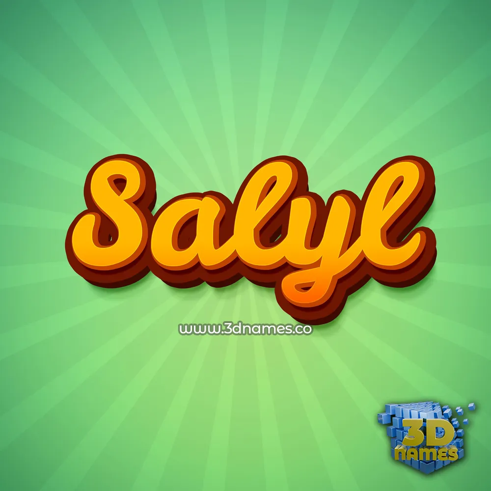 salyl in Green Rays style - 3D name wallpaper