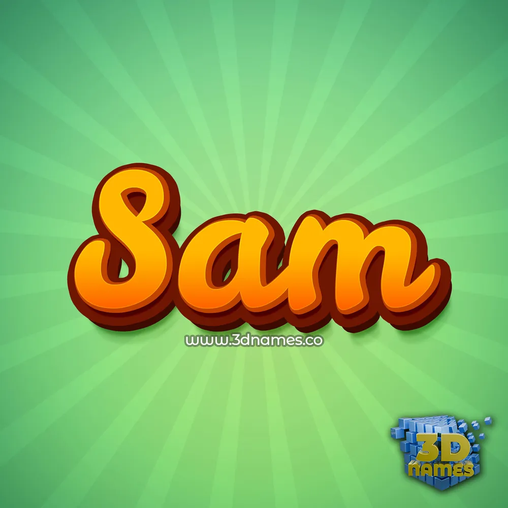 sam in Green Rays style - 3D name wallpaper