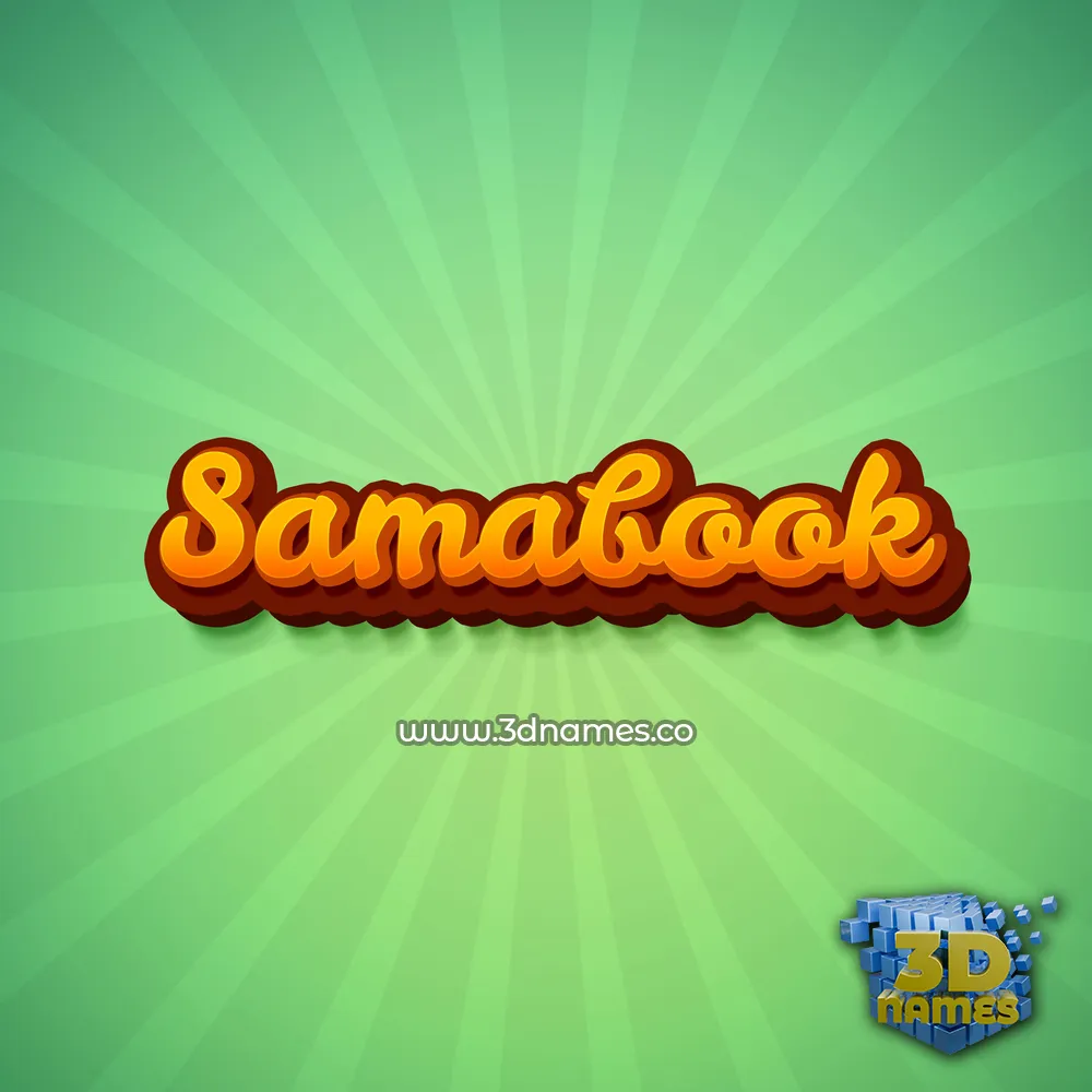 samabook in Green Rays style - 3D name wallpaper
