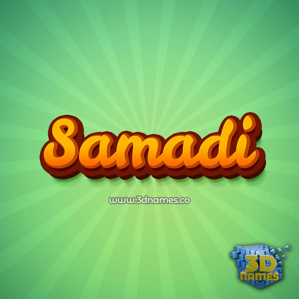 samadi in Green Rays style - 3D name wallpaper