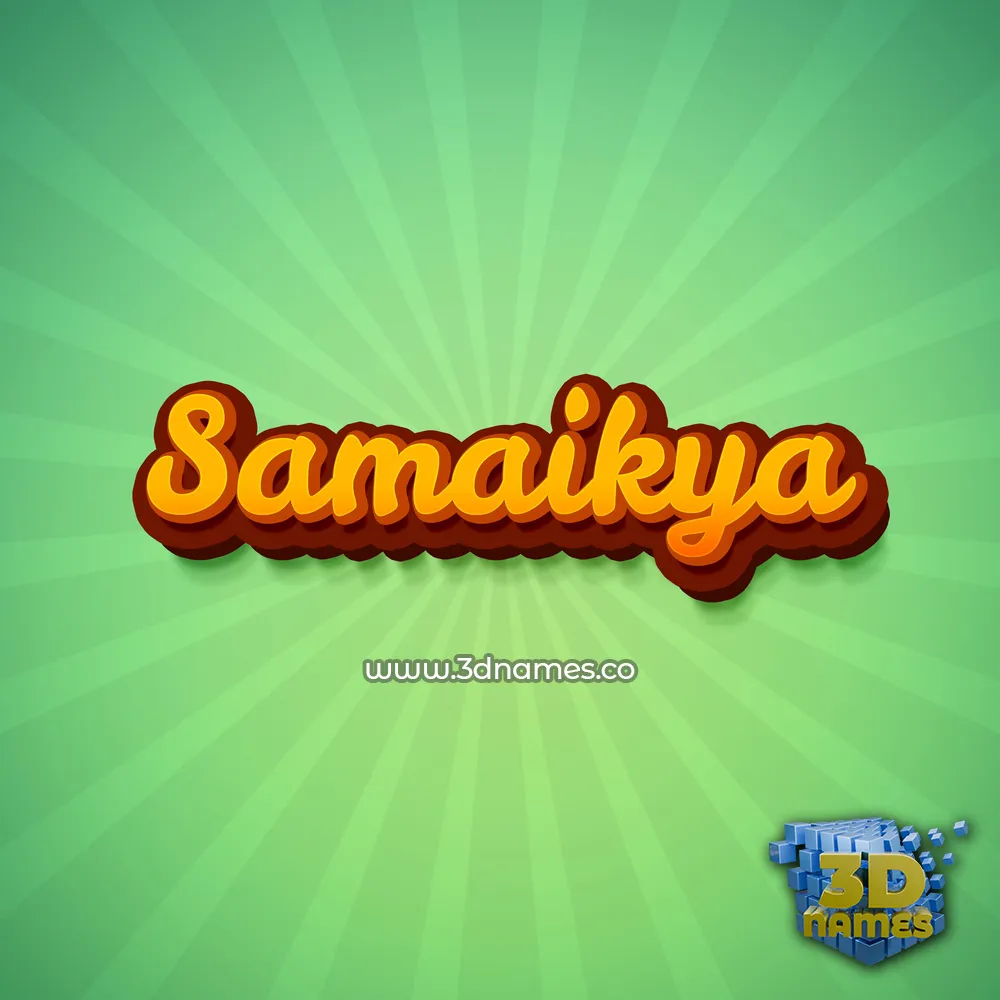 samaikya in Green Rays style - 3D name wallpaper