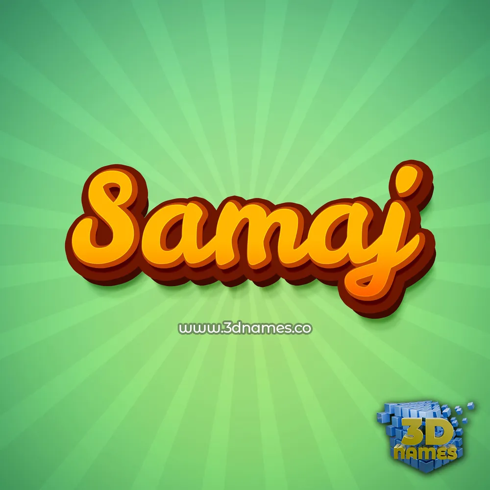 samaj in Green Rays style - 3D name wallpaper