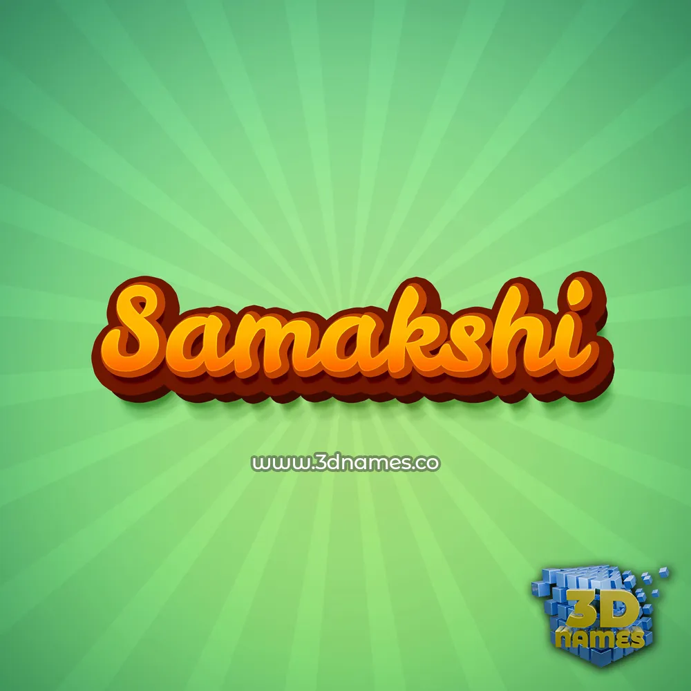 samakshi in Green Rays style - 3D name wallpaper